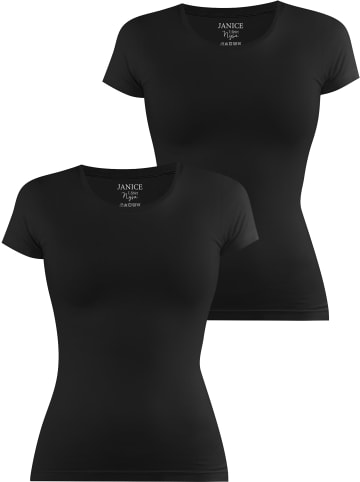 Janice 2 x Damen T-Shirt Nysa in Schwarz
