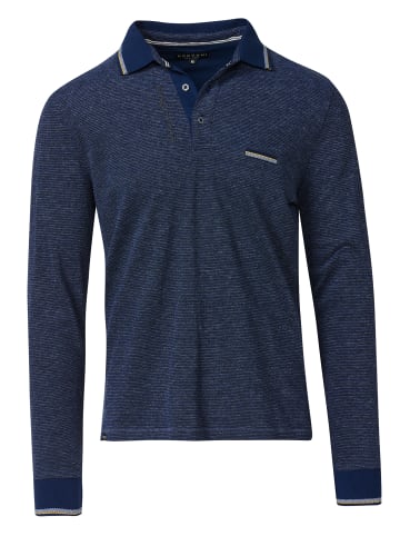 KOROSHI Langärmliges poloshirt in blau