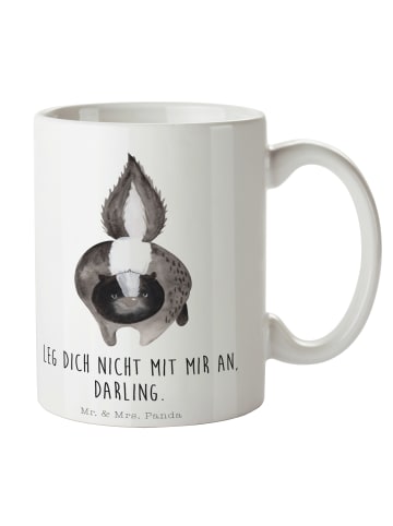 Mr. & Mrs. Panda Tasse Stinktier Angriff mit Spruch in Weiß