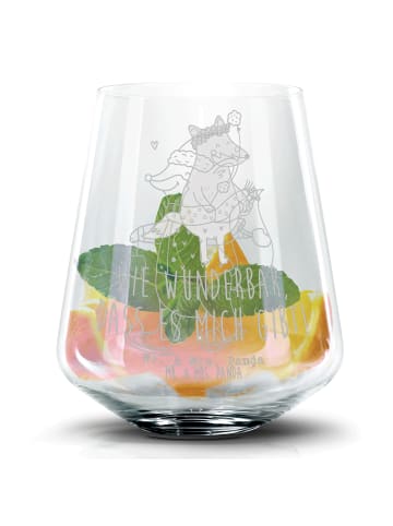 Mr. & Mrs. Panda Trinkglas Fuchs  Schlittschuhe ohne Spruch in Transparent
