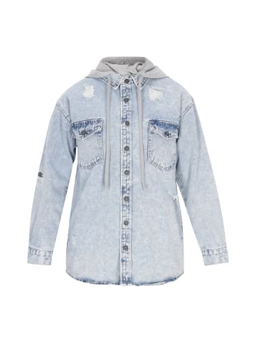 Swirly Women Jacket in Blue Denim