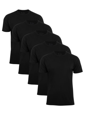 Cotton Prime® 5er Pack T-Shirt Basic O-Neck in Schwarz