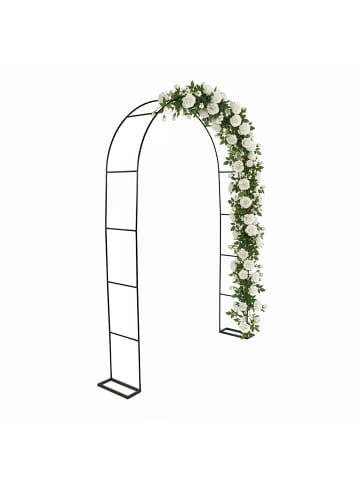 relaxdays Rosenbogen in Schwarz - (B)140 x (H)240 x (T)38 cm