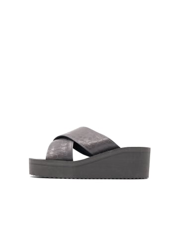 Flip Flop Sandale "wedge*cross croco" in steel