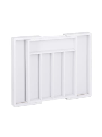 relaxdays Besteckkasten in Weiß - (B)48,5x (H)5,5 x (T)37 cm