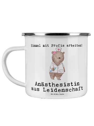 Mr. & Mrs. Panda Kaffeebecher Anästhesistin Leidenschaft mit Spruch in Weiß