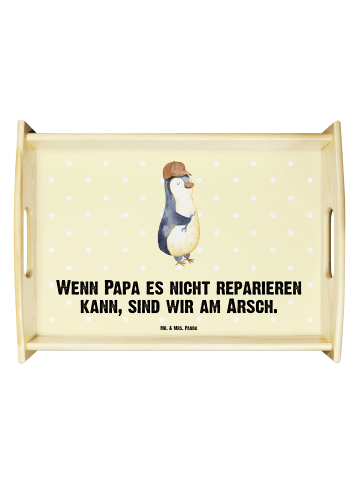 Mr. & Mrs. Panda Holztablett Wenn Papa es nicht reparieren kann,... in Gelb Pastell