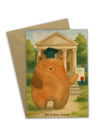 Mr. & Mrs. Panda neujahrskarte Bär Prüfung Design ohne Spruch in Weiß