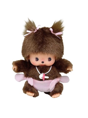 Monchhichi Bebichhichi | 13 cm | Monchhichi Puppe | Mädchen | Baby mit rosa Windel