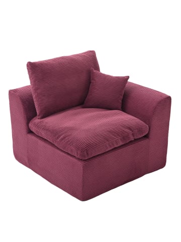 ABRIHOME Einzelsitzsofa Stoffsofa mit Kissen in Rot