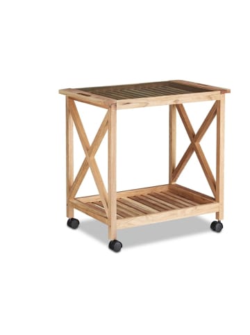 relaxdays Küchenwagen in Natur - (B)66,5 x (H)63 x (T)38 cm