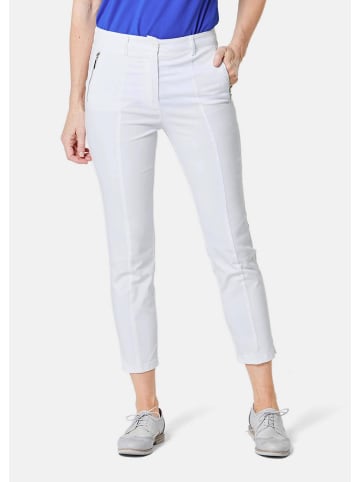 GOLDNER Kurzgröße:  Elastische Hose mit extra Nähten in weiß