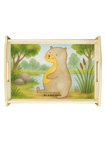 Mr. & Mrs. Panda holz serviertablett Otter Bauch Design ohne Spruch in Weiß