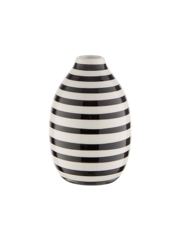 Butlers Vase Streifen Höhe 14cm CARO in Weiß-Schwarz