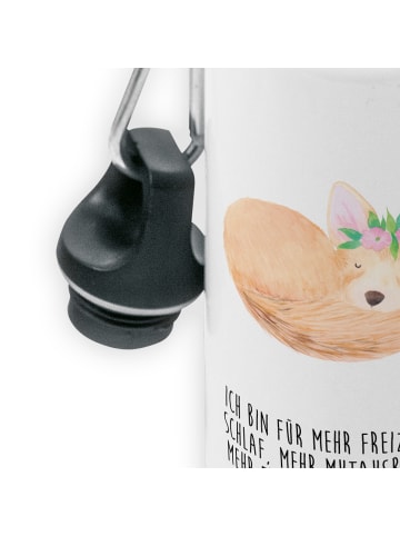 Mr. & Mrs. Panda Trinkflasche Wüstenfuchs Blumen mit Spruch in Weiß