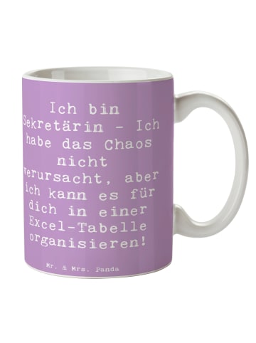 Mr. & Mrs. Panda Kaffeetasse Spruch Sekretärin Ordnung mit Spruch in Lavendeltraum