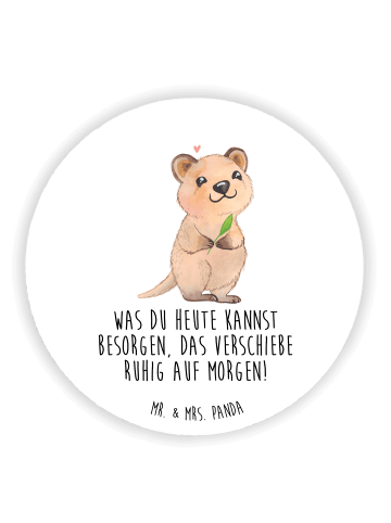 Mr. & Mrs. Panda Rund Magnet Quokka Happy mit Spruch in Weiß