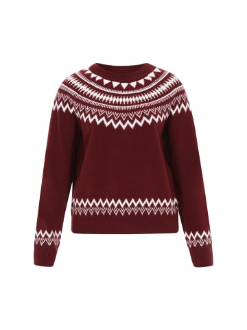 DreiMaster Maritim Women Sweater in wine red offwhite
