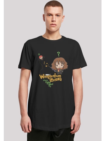 F4NT4STIC Long Cut T-Shirt Harry Potter Hermione Granger Wingardium in schwarz