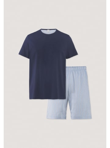 Hessnatur Hessnatur Pyjama PURE COTTON aus reiner Bio-Baumwolle in helles jeansblau
