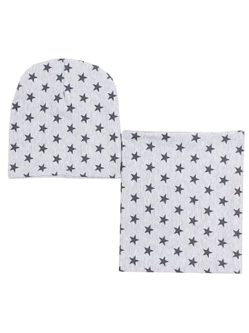 TupTam Unisex Kinder Beanie Mütze Schlauchschal Set in grau