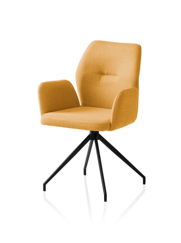 SalesFever Esszimmerstuhl modern 180° drehbar aus Webstoff in Gelb