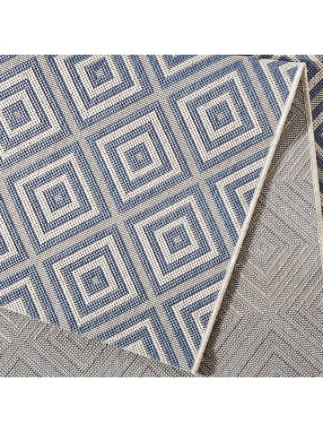 NORTHRUGS In- & Outdoor Teppich Karo blau/creme