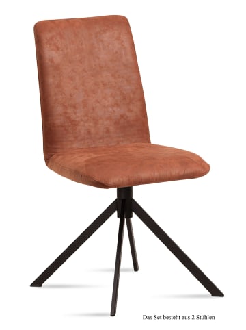 58 aufm Kessel ESSZIMMERSTUHL (2er-Set) Dredi 47x92x60 Schwarz/Cognac