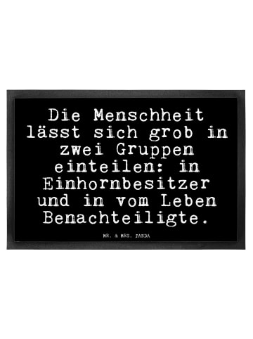 Mr. & Mrs. Panda Fußmatte Die Menschheit lässt sich... mit Spruch in Schwarz