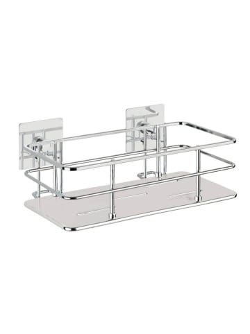 Wenko Badregal QUADRO, Turbo - Loc in Silbern, (B) 24 x (H) 10 x (L) 14,5 cm