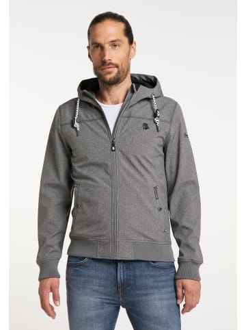 Schmuddelwedda Herren Softshellblouson in Grau Melange AOP