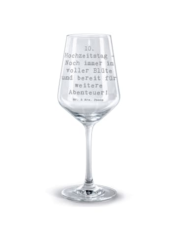 Mr. & Mrs. Panda Rotwein Glas Spruch 10. Hochzeitstag Rosenhochz... in Transparent
