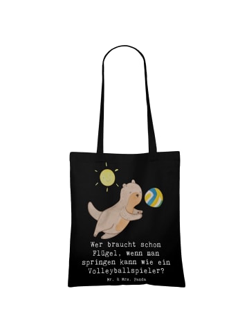 Mr. & Mrs. Panda Tote Bag Volleyball Sprung mit Spruch in Schwarz