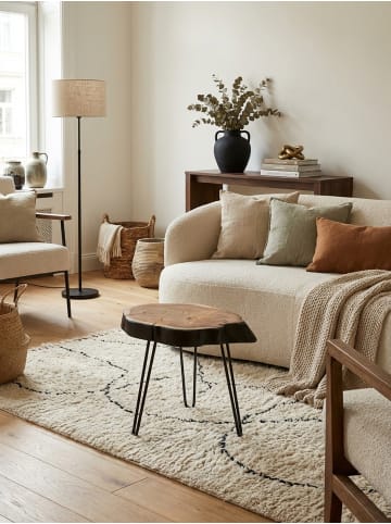 KADIMA DESIGN Beistelltisch | Akazie/Metall, 40x40x32cm, Baumkante