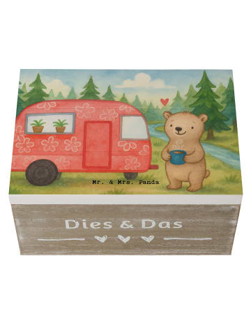 Mr. & Mrs. Panda Holzkiste Bär Camper Design ohne Spruch in Weiß