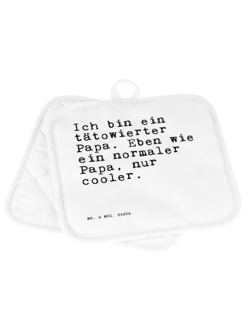 Mr. & Mrs. Panda Topflappen Ich bin ein tätowierter... mit Spruch in Weiß