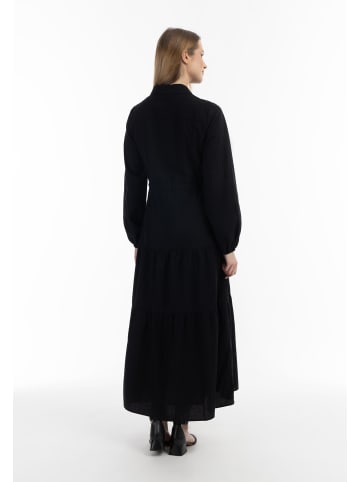 usha WHITE LABEL Damen Maxikleid Aus Baumwolle in Schwarz
