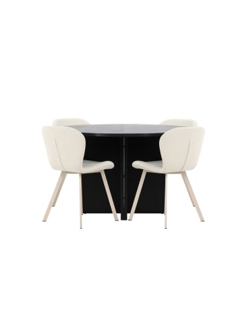 ebuy24 Essgruppe Strada (4-teilig) Schwarz 120 x 120 cm