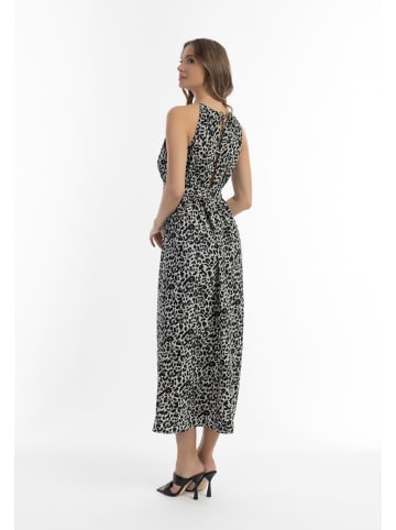 faina Maxikleid Mit Leoprint in Grau Leo