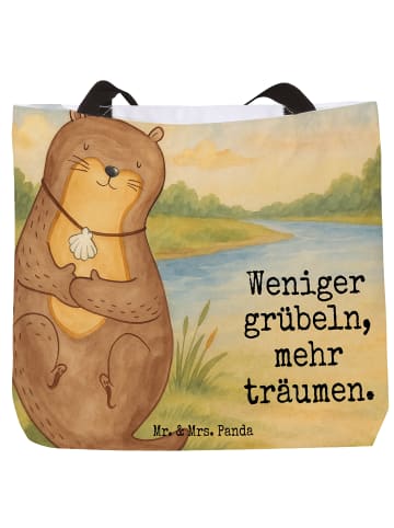 Mr. & Mrs. Panda Tote Bag Otter Muschel Design mit Spruch in Weiß