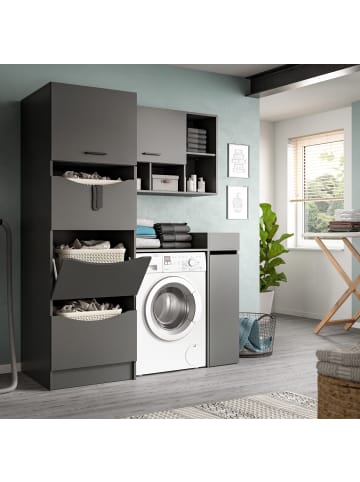 Inn.Furn Waschmaschinenschrank grau Set 4-teilig 155 x 196 cm, modernes Design