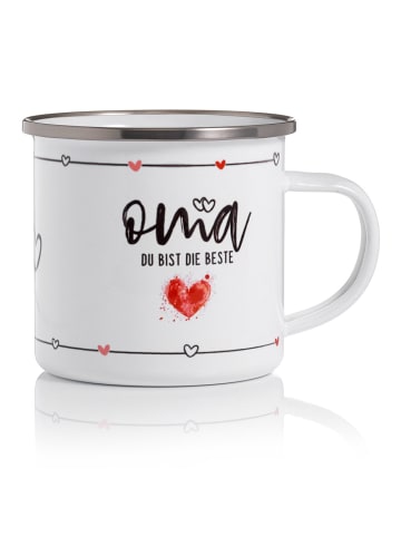 Himmelsflüsterer  Emaille-Tasse - Oma, Du bist die Beste, Farbe: Weiß