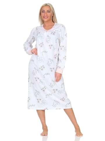 NORMANN Langarm Nachthemd klassische Design Knopfleiste am Hals - 87399 in rosa