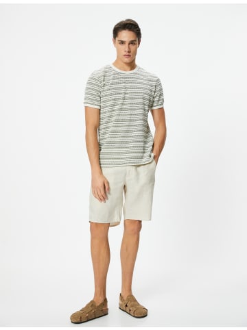 KOTON T-shirt in Khaki Gestreift
