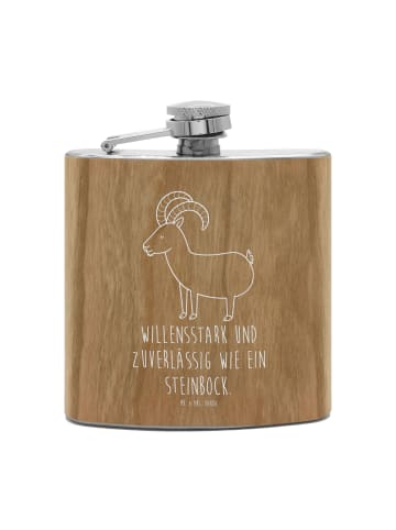 Mr. & Mrs. Panda taschenflasche Sternzeichen Steinbock mit Spruch in Braun