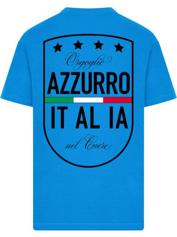 Mister Tee T-Shirt "Azurro Italia Crest Tee" in Blau
