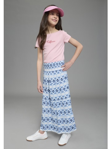 Kangaroos Maxirock in hellblau gemustert