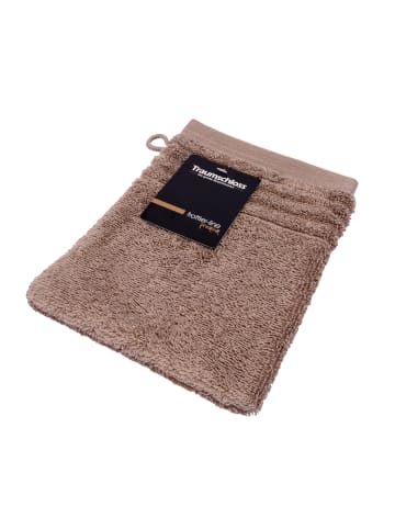 Traumschloss Frottier-Line Premium Waschhandschuh in taupe