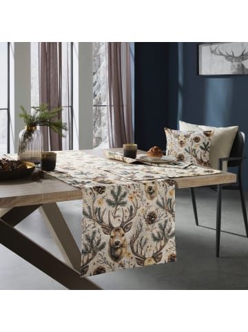 Erwin Müller Baumwollmischung, Gewebt, Gobelin Tischset 2er-Pack in braun-grün