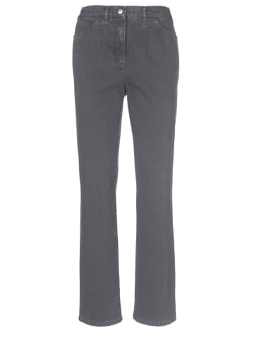 GOLDNER Kurzgröße: Schlichte Jeanshose ANNA in dunkelgrau